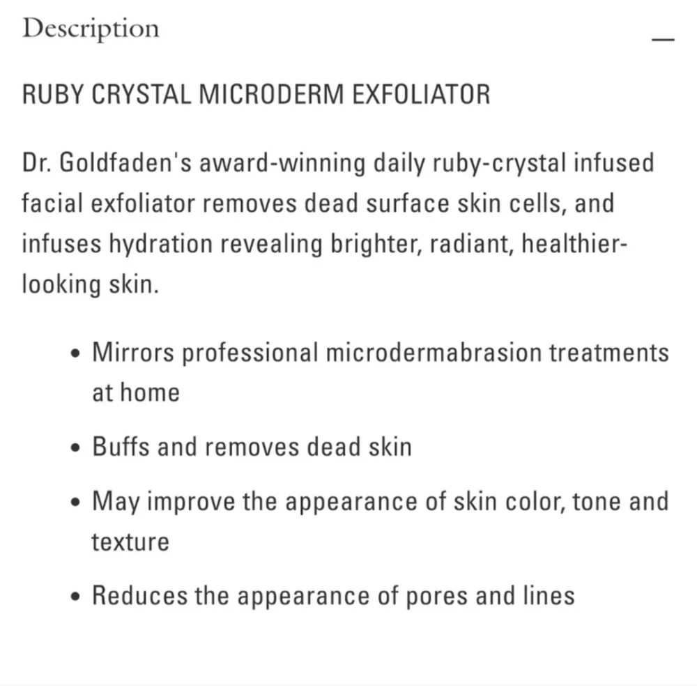 Goldfaden MD ruby crystal brightening microderm exfoliator scrub - Picture 3 of 4